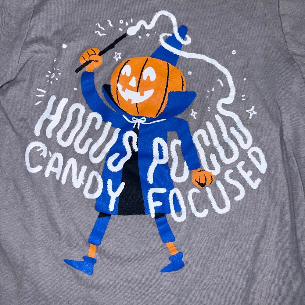 Halloween Hocus Pocus Candy Focused Pumpkin 4T Kids Long Sleeve Tee